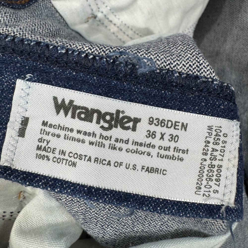 Wrangler Jeans Mens 34x30 936DEN Cowboy Cut‎ Slim Straight Rodeo Western Heavy - Picture 3 of 15